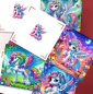 Preview: Diamond Painting 6-teilig Grusskarten Einhorn